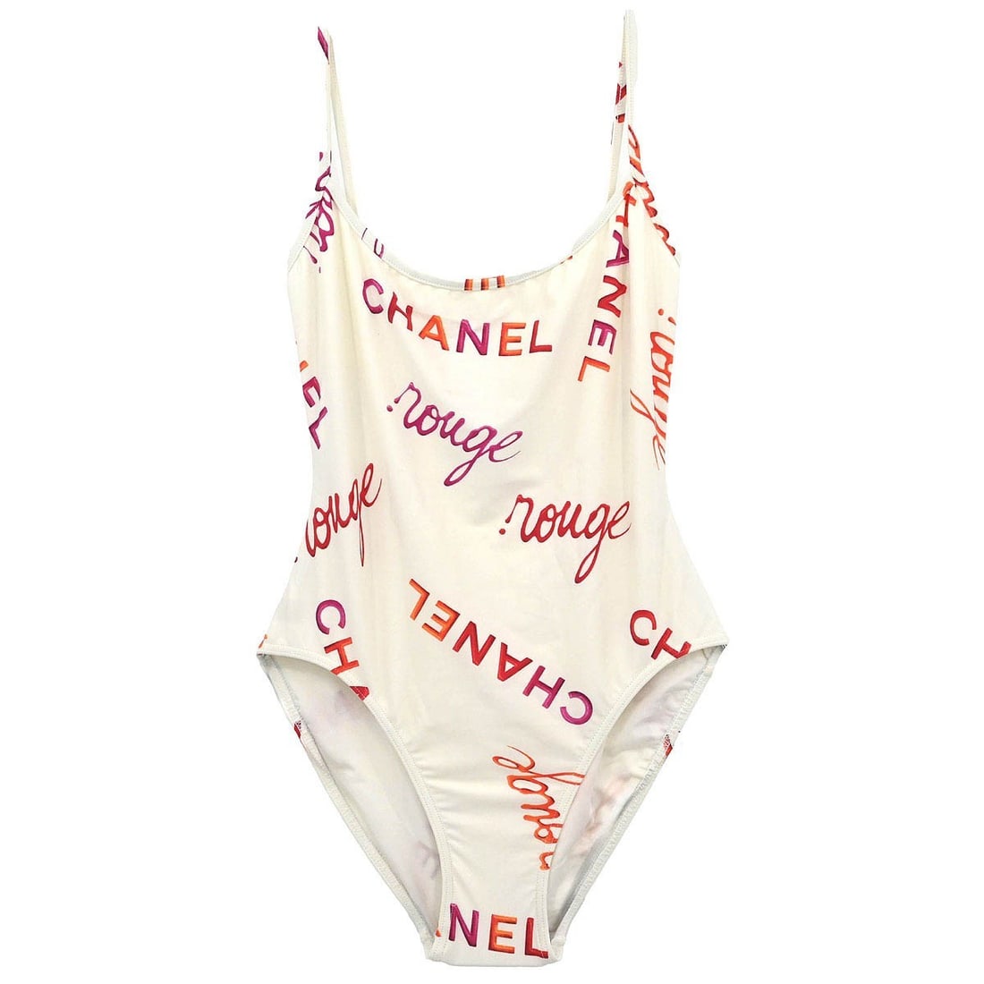 Chanel White Swimsuit 96P Size 38 with Logo (1 of 11)