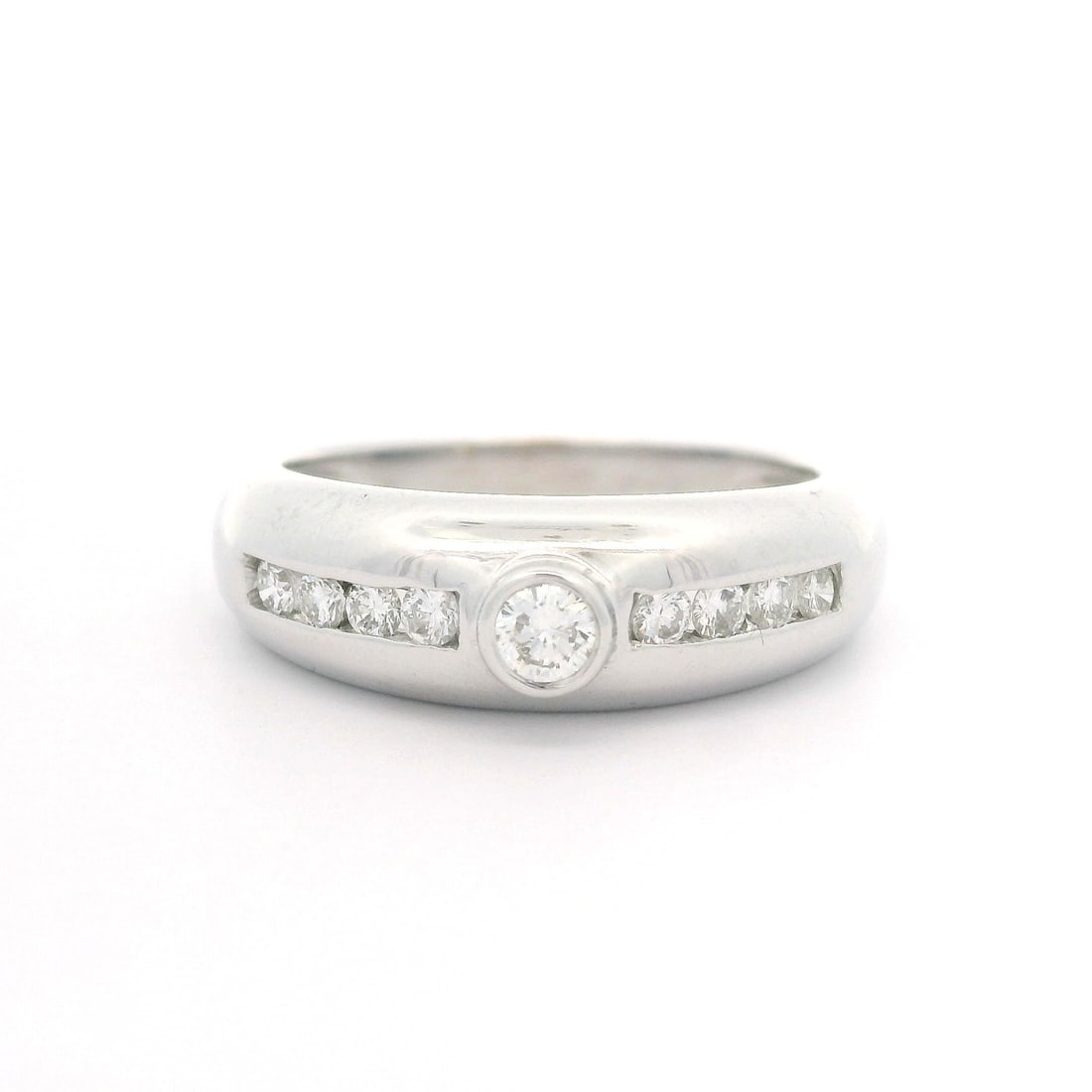 18k White Gold 0.30ctw Diamond Band Ring with Channel Accents (1 of 7)