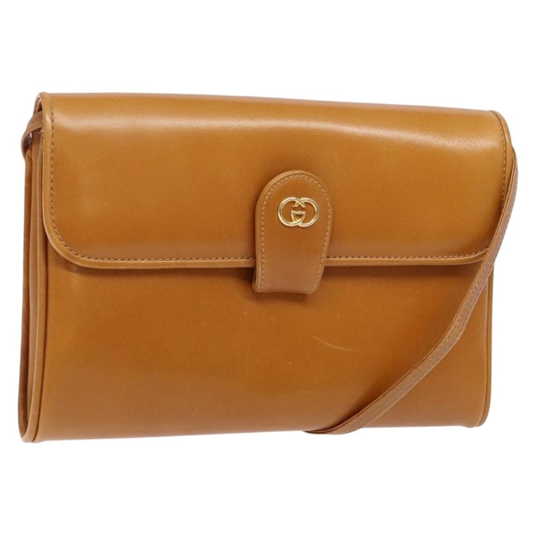 Brown Leather Crossbody Bag Gucci Vintage Flap 22cm by 14cm by 3cm: Brown Leather Crossbody Bag Gucci Vintage Flap 22cm by 14cm by 3cm This Gucci Vintage Flap Crossbody Bag is crafted from brown leather, designed for female use. It features a compact rectangular silho