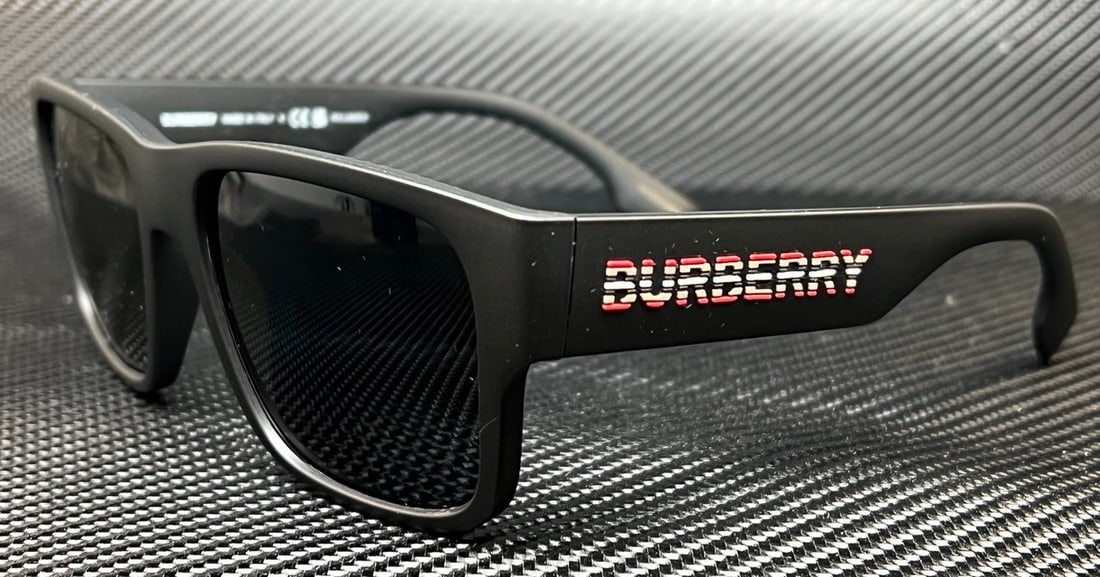 Burberry BE4358 Polarized Sunglasses Matte Black Grey 57mm with Authenticity Certificate: Burberry BE4358 Polarized Sunglasses Matte Black Grey 57mm with Authenticity Certificate Elevate your style with these Burberry BE4358 sunglasses, designed for the modern man. Featuring a sleek matte