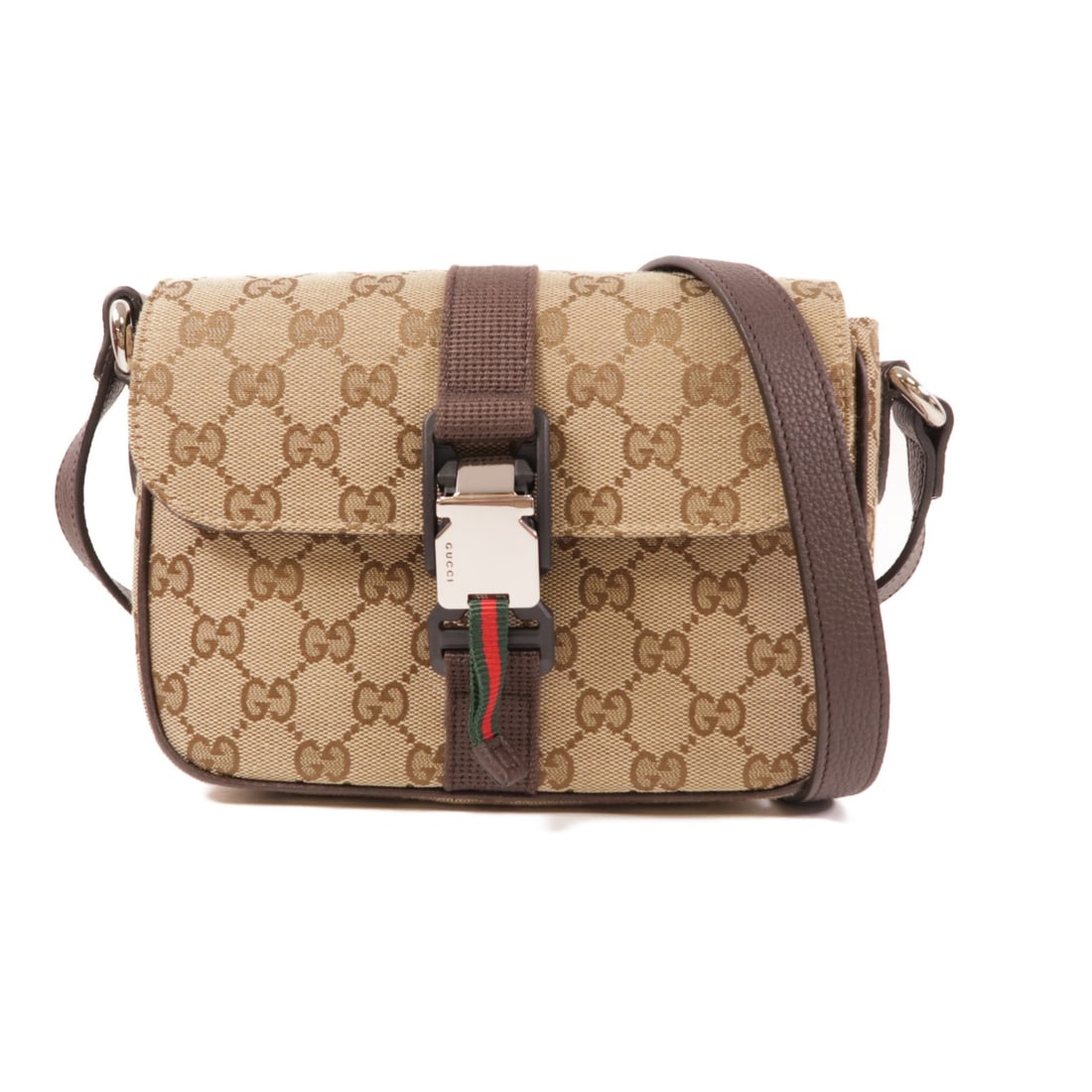 GUCCI Mini GG Crossbody Shoulder Bag Brown Canvas Italy: GUCCI Mini GG Crossbody Shoulder Bag Brown Canvas Italy Elevate your accessory collection with this exquisite GUCCI Mini GG Crossbody Shoulder Bag, crafted from high-quality GG canvas in a stylish bro
