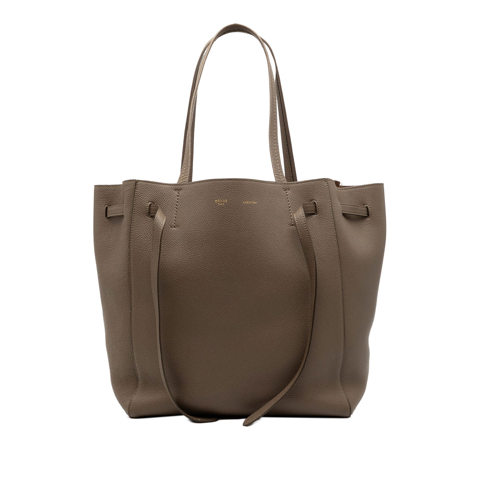 Celine Phantom Cabas Small Brown Leather Tote with Drawstring Closure (1 of 9)