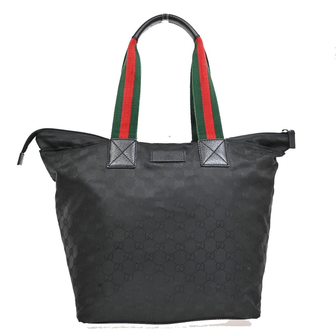 Black Canvas Gucci Web Zip Tote Bag 28cm by 30cm by 20cm (1 of 15)