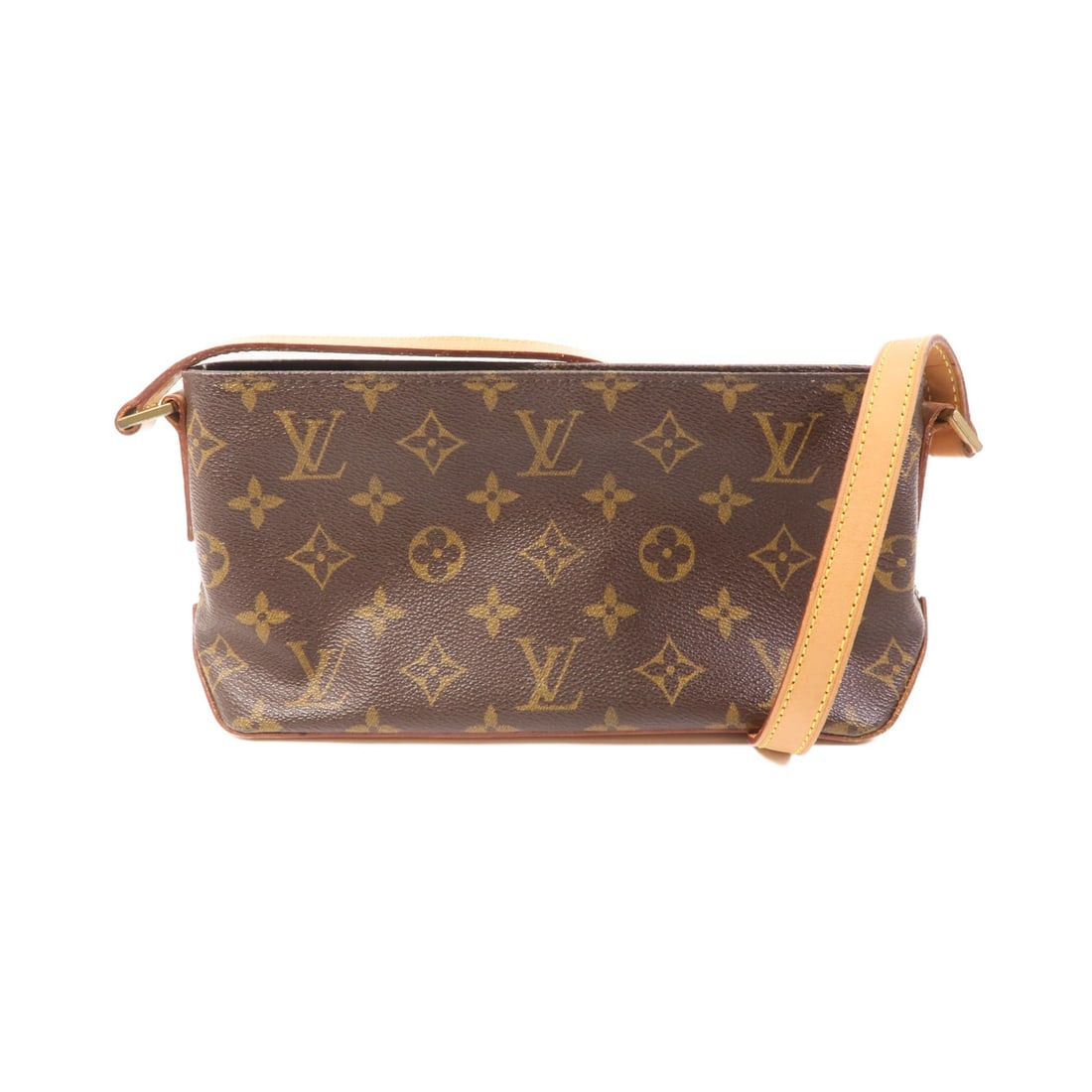Louis Vuitton Trotteur Brown Monogram Shoulder Bag with Gold Hardware M51240 (1 of 14)
