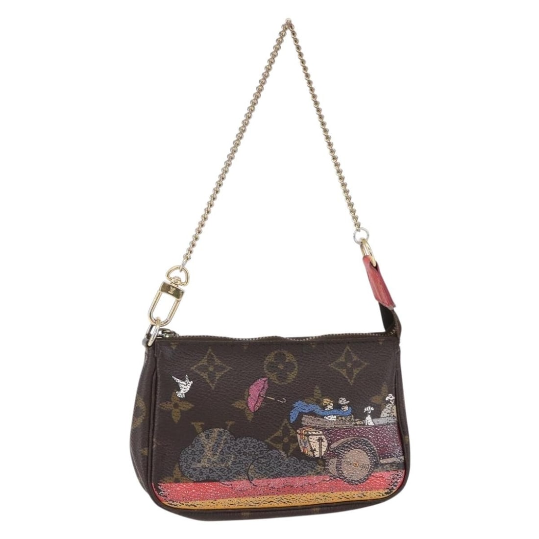 Limited Edition Louis Vuitton Christmas Animation Mini Pochette Canvas Bag: Limited Edition Louis Vuitton Christmas Animation Mini Pochette Canvas Bag This Louis Vuitton Pochette Accessoires is crafted from monogram canvas featuring a limited edition Christmas Animation desig