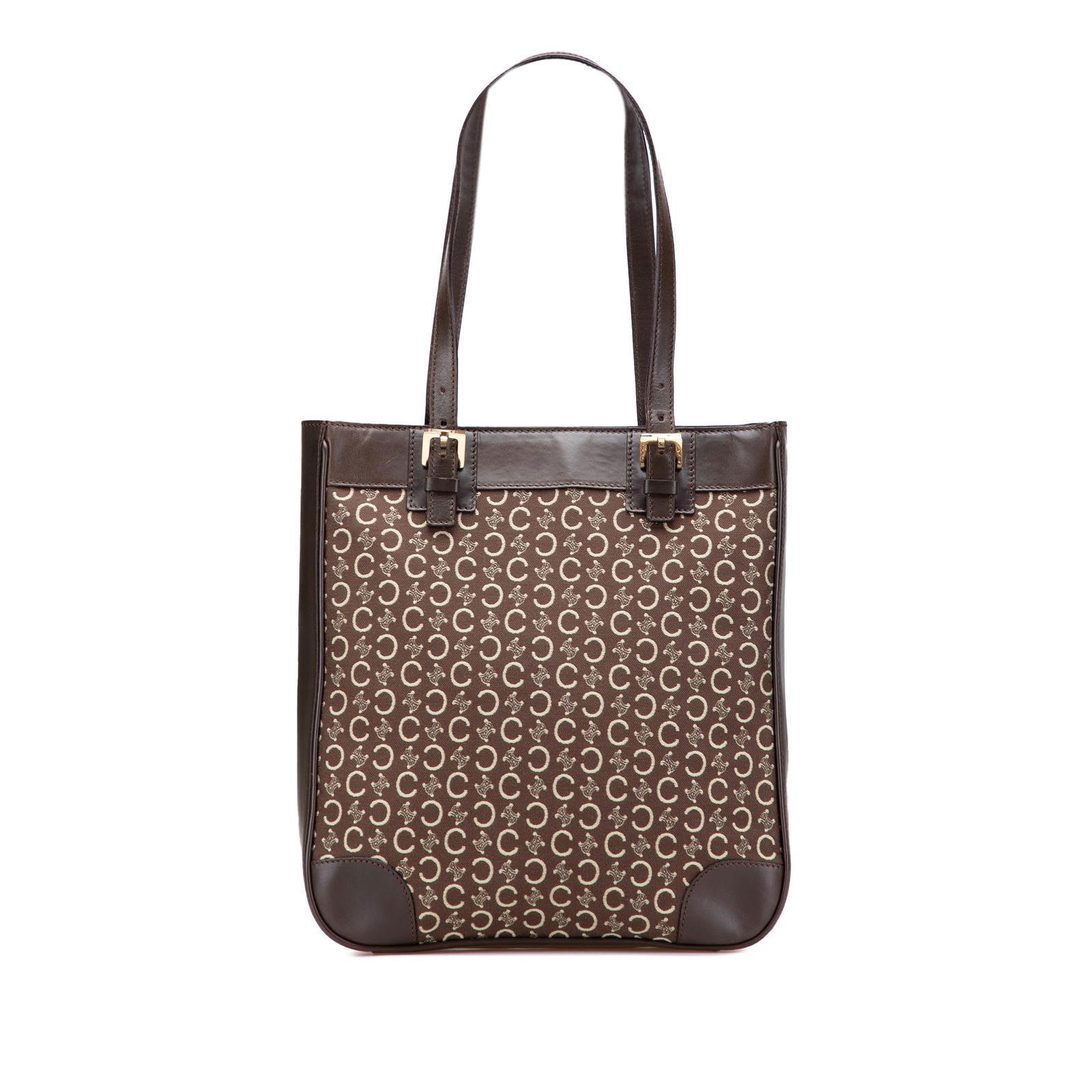 Celine C Macadam Brown Canvas Tote Bag with Leather Trim (1 of 11)