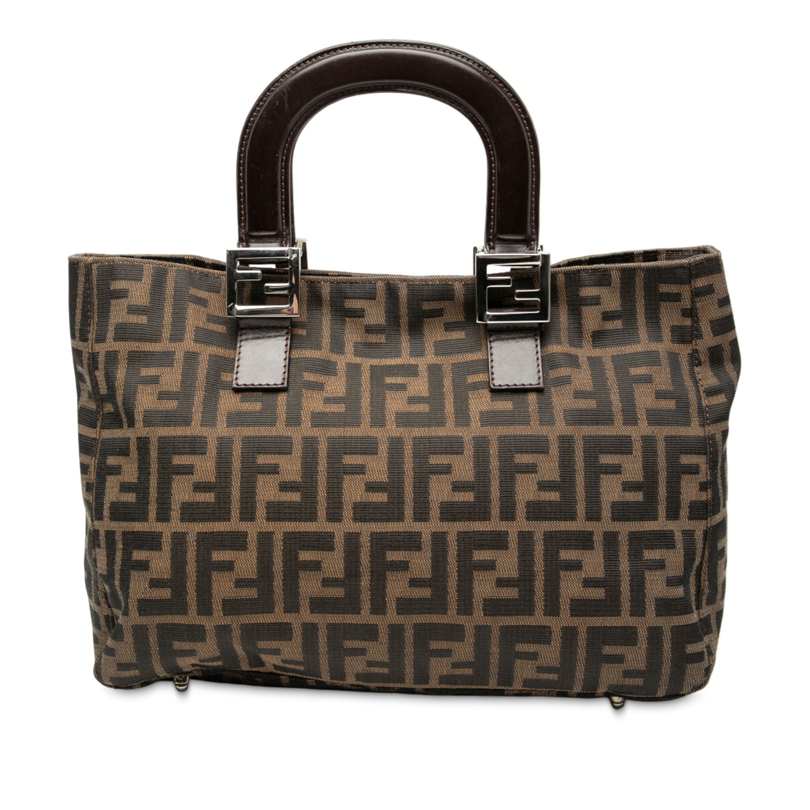 Fendi Zucca Twins Small Canvas Brown Tote Bag (1 of 7)