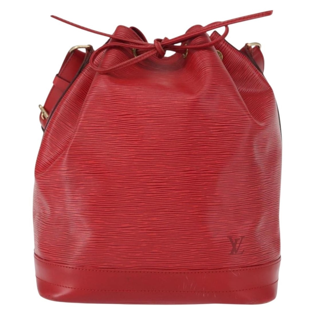 Red Louis Vuitton Petit Noe NM Epi Leather Shoulder Bag: Red Louis Vuitton Petit Noe NM Epi Leather Shoulder Bag This Louis Vuitton Petit Noe NM handbag is crafted from red Epi leather and is designed for women. The bag features a spacious interior and an a