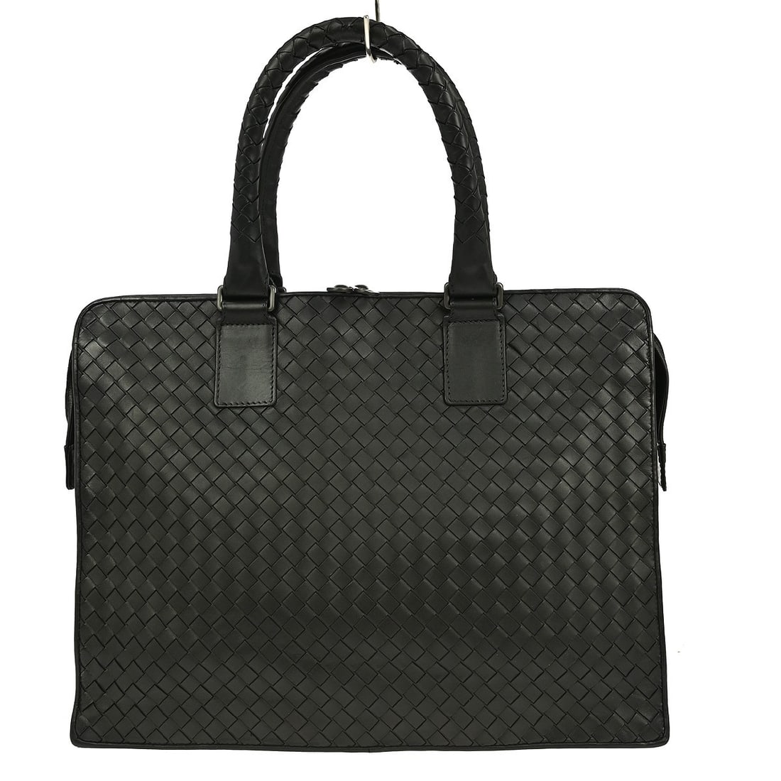Bottega Veneta Intrecciato Black Leather Briefcase with Lock Flap Closure (1 of 11)