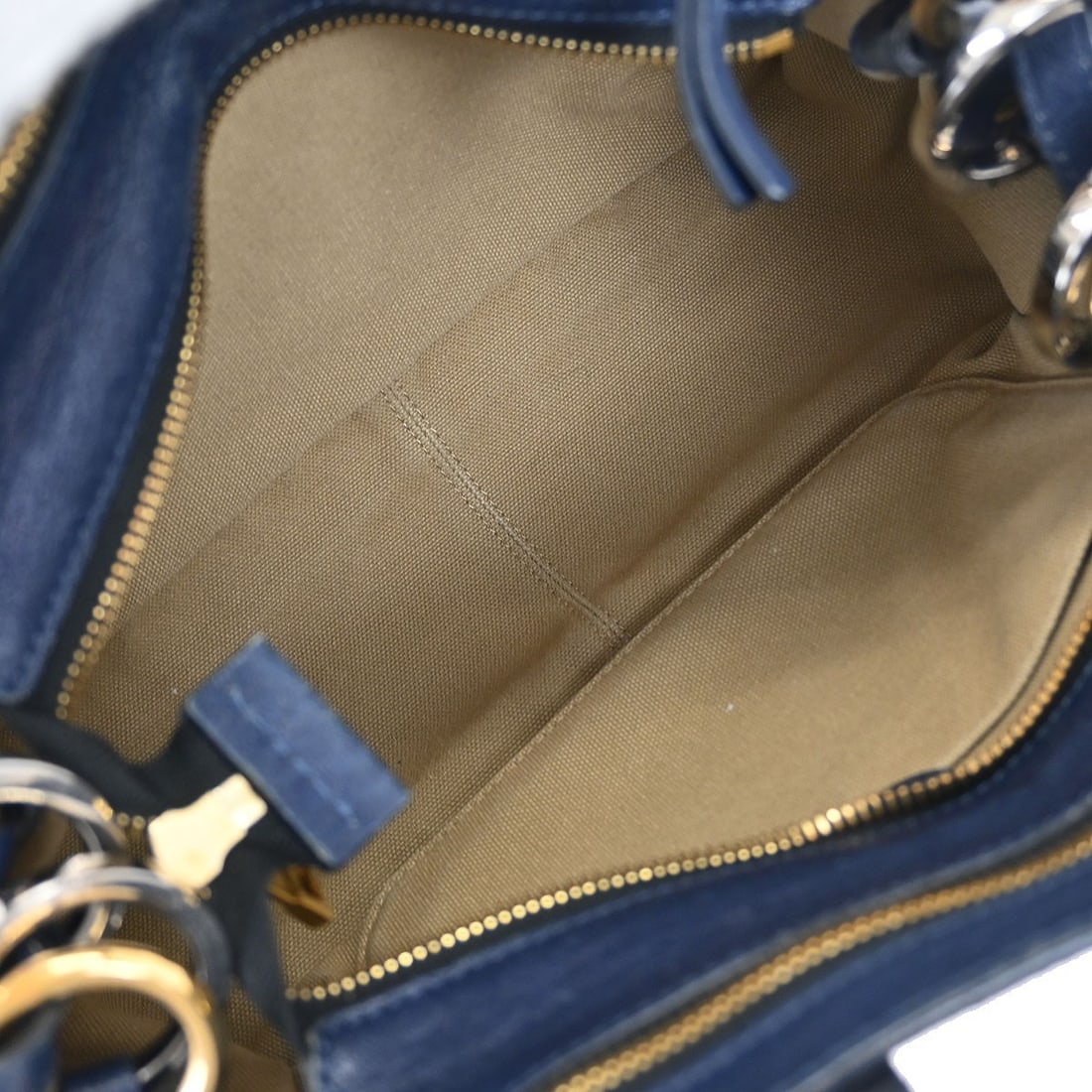 Navy Leather Fynn Handbag by Chloe 29cm by 20cm by 13cm - 3