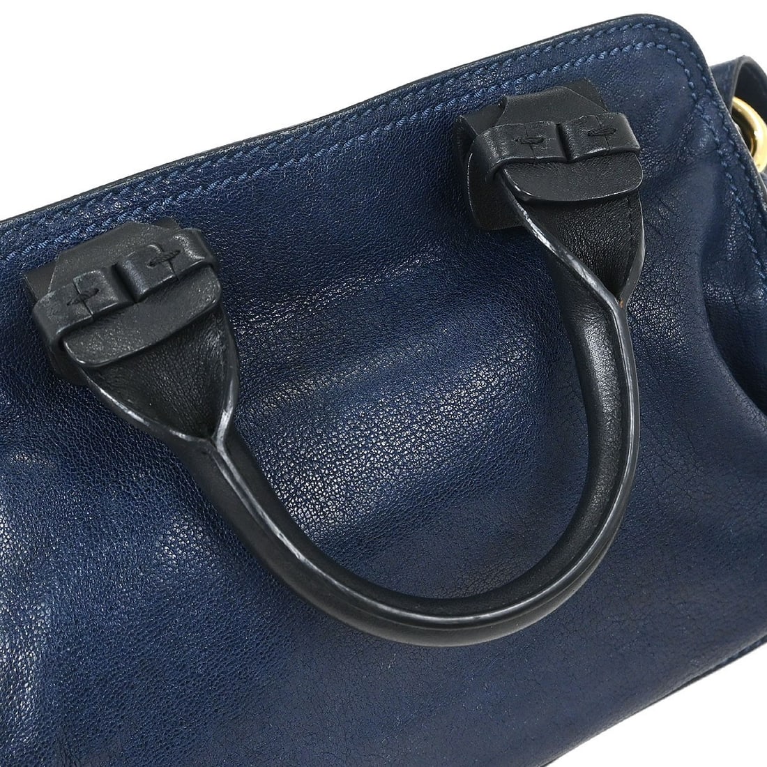 Navy Leather Fynn Handbag by Chloe 29cm by 20cm by 13cm - 6