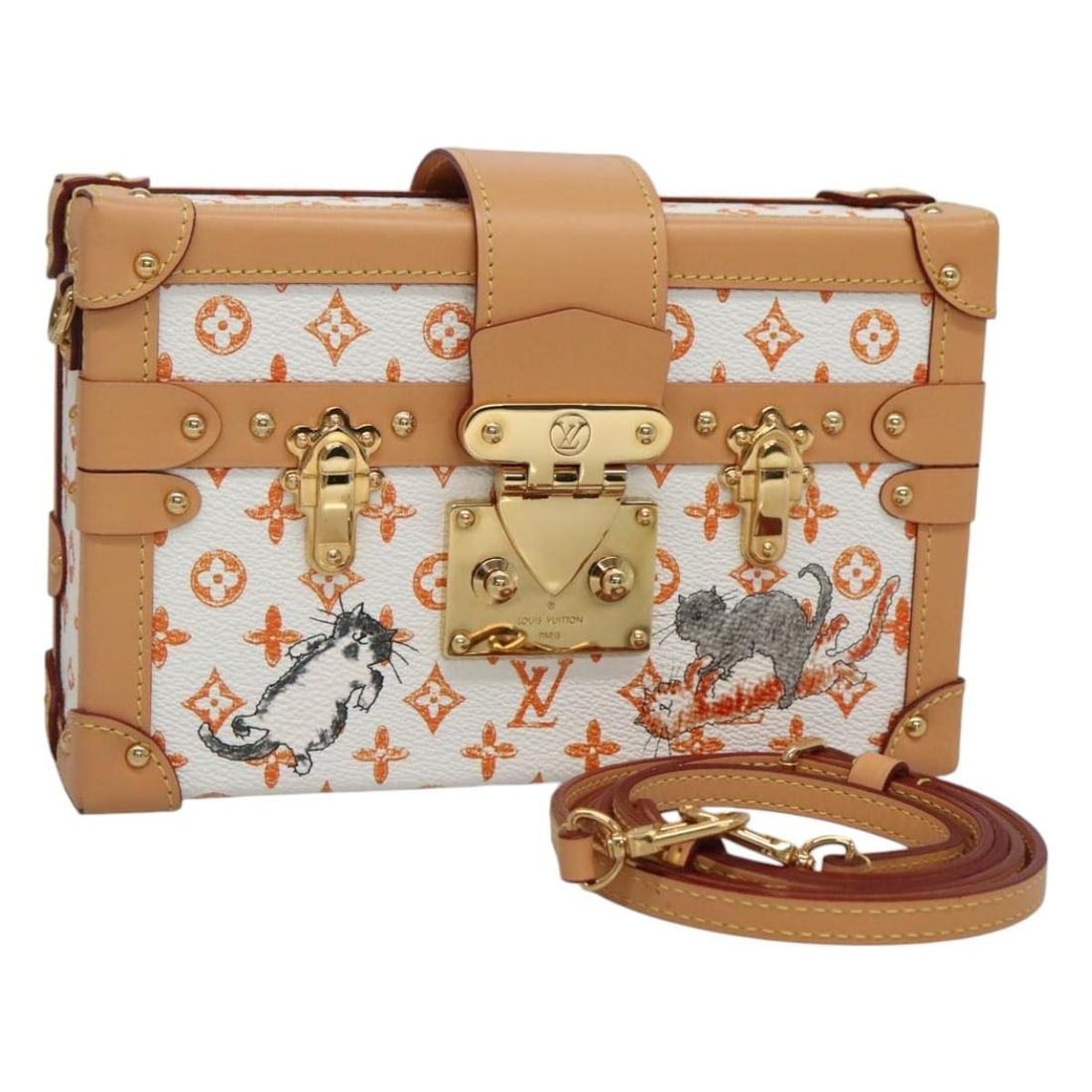 LOUIS VUITTON Catgram Petit Maru NM White Shoulder Bag Auth: LOUIS VUITTON Catgram Petit Maru NM White Shoulder Bag Auth This exquisite LOUIS VUITTON Catgram Petit Maru NM Shoulder Bag is crafted from durable Monogram Canvas in a pristine white hue, making it a