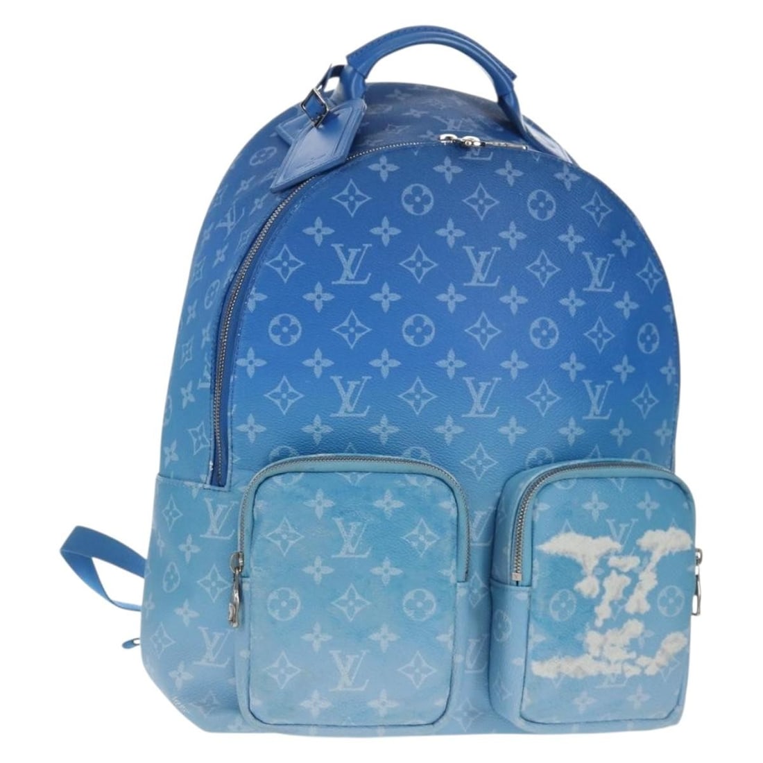 LOUIS VUITTON Monogram Clouds Multi Pocket Backpack Blue M45441 Auth: LOUIS VUITTON Monogram Clouds Multi Pocket Backpack Blue M45441 Auth This exquisite Louis Vuitton Monogram Clouds Multi Pocket Backpack is a stylish and functional accessory, crafted from durable mono