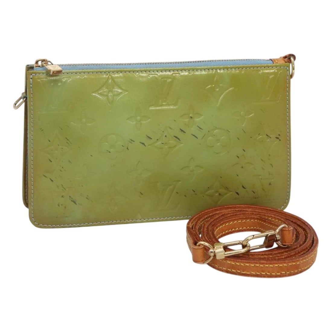 Louis Vuitton Monogram Vernis Lexington Patent Leather Pochette Green (1 of 18)