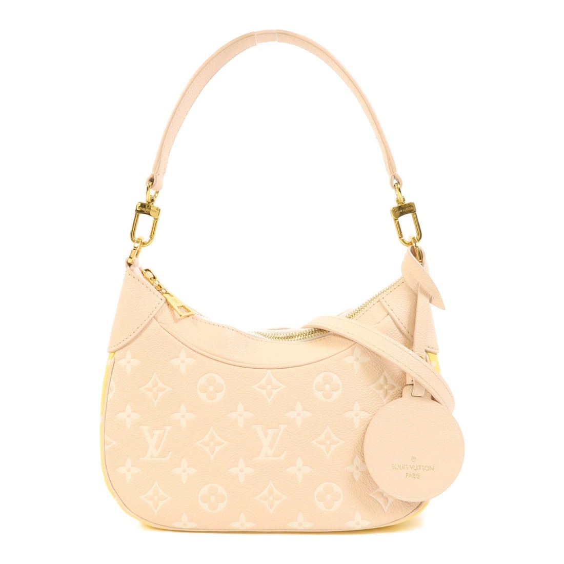 Louis Vuitton Bagatelle Monogram Empreinte Pink Calfskin Two Way Shoulder Bag: Louis Vuitton Bagatelle Monogram Empreinte Pink Calfskin Two Way Shoulder Bag This Louis Vuitton Bagatelle NM is a versatile 2-way shoulder bag crafted from pink calfskin monogram Empreinte leather. I