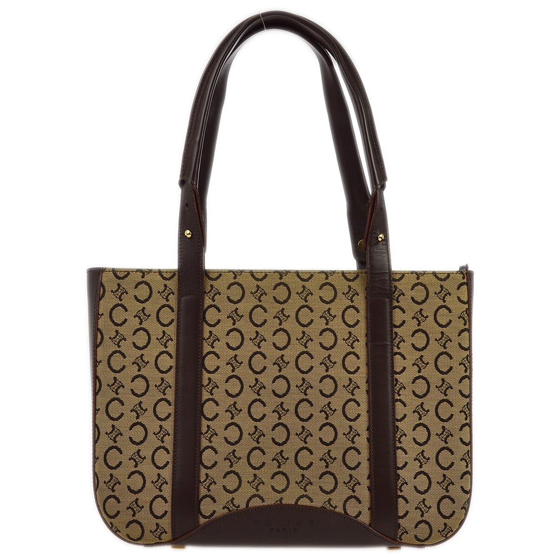 Celine Macadam Brown Canvas Leather Medium Tote Bag MC99/1 (1 of 10)