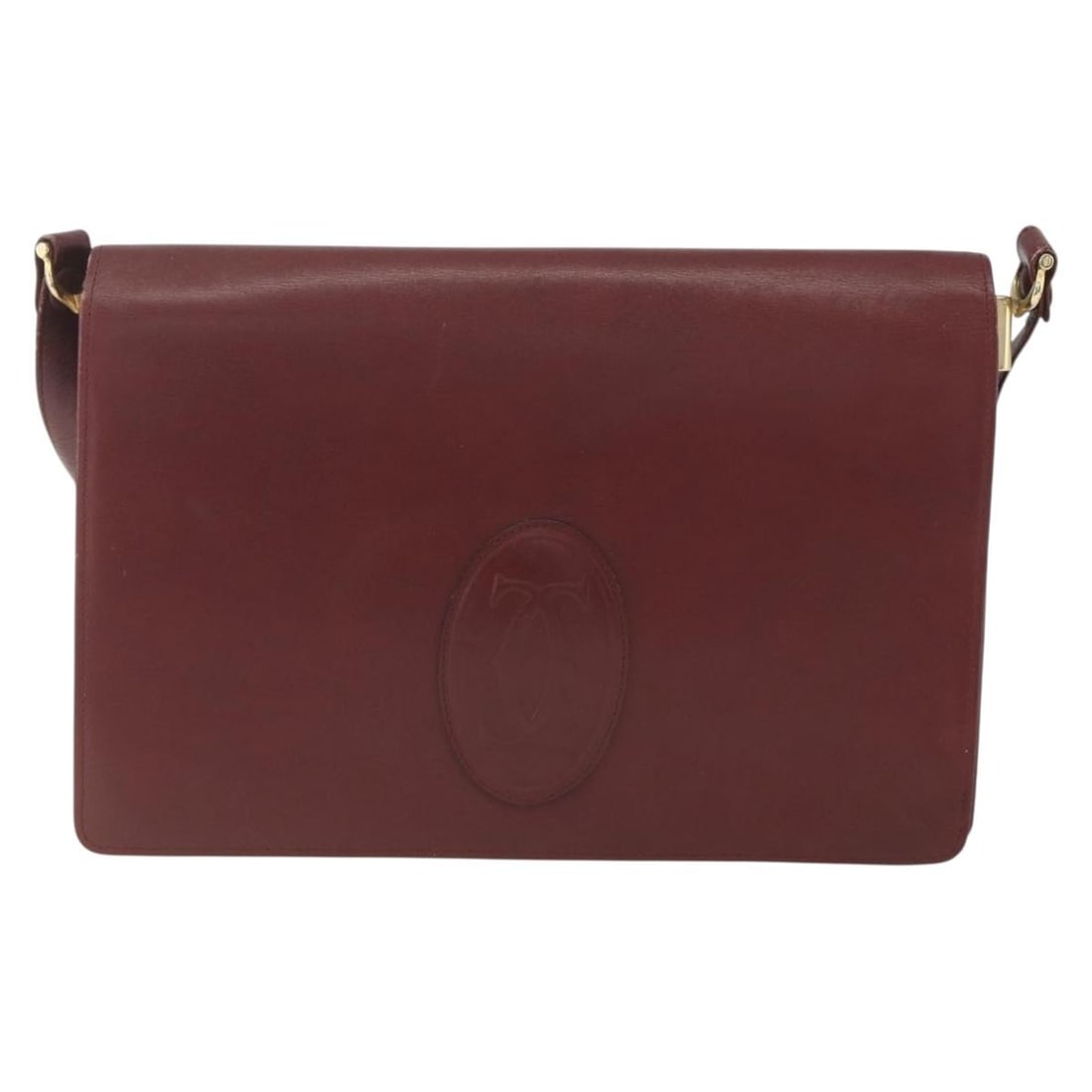 Leather Burgundy Shoulder Bag by Cartier Must de Cartier (1 of 18)