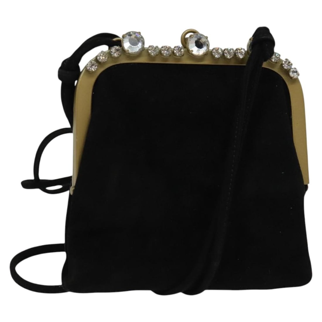 Black Suede Kisslock Clutch by Miu Miu with 13cm Dimensions (1 of 18)
