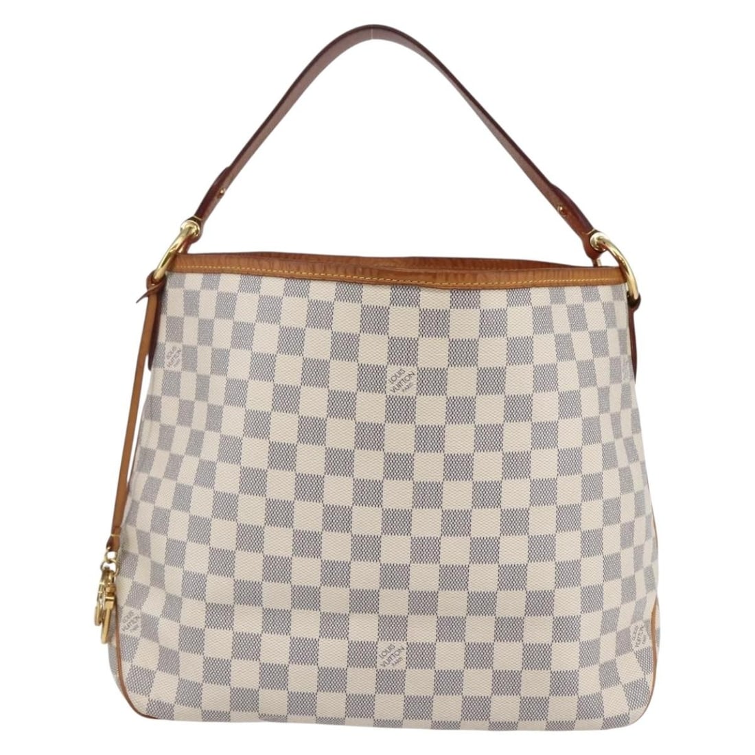 Delightful NM Shoulder Bag in Damier Azur Canvas by Louis Vuitton: Delightful NM Shoulder Bag in Damier Azur Canvas by Louis Vuitton This pre-owned Louis Vuitton Delightful NM Handbag features the iconic Damier Azur canvas in beige, designed for female use. The bag d