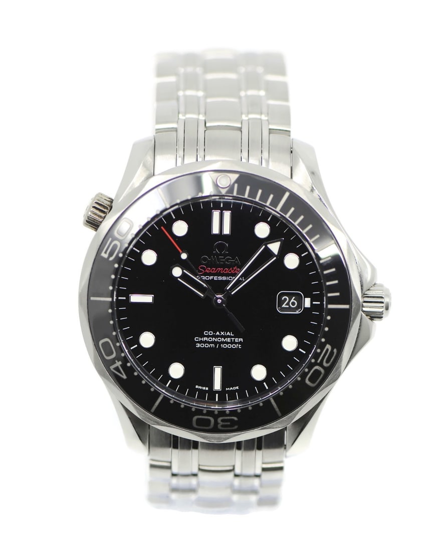 Omega Seamaster 300M Automatic Stainless Steel 41mm Wristwatch Ref 212.30.41.20.01.003: Omega Seamaster 300M Automatic Stainless Steel 41mm Wristwatch Ref 212.30.41.20.01.003 This Omega Seamaster 300M wristwatch features a 41 mm stainless steel case and matching stainless steel band. It