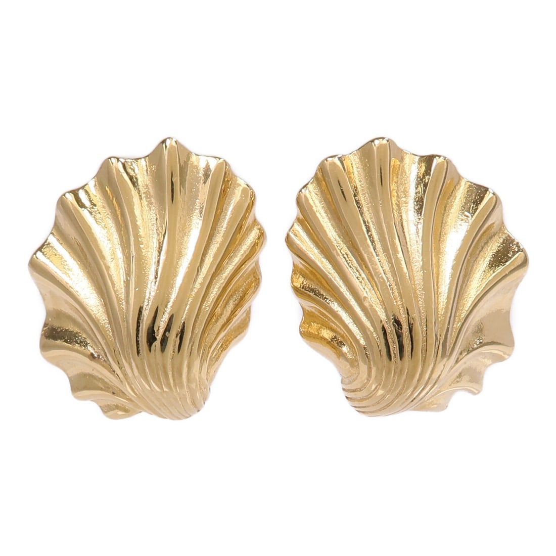 Gold Tone Seashell Drop Earrings by Givenchy: Gold Tone Seashell Drop Earrings by Givenchy These Givenchy seashell earrings feature a gold-toned metal design with a seashell motif. They are crafted without any main stone and are in very good, pre