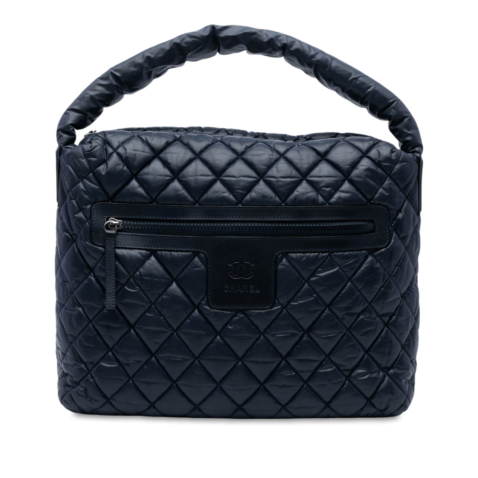 Chanel Quilted Nylon Coco Cocoon Hobo Bag Blue Italy (1 of 8)
