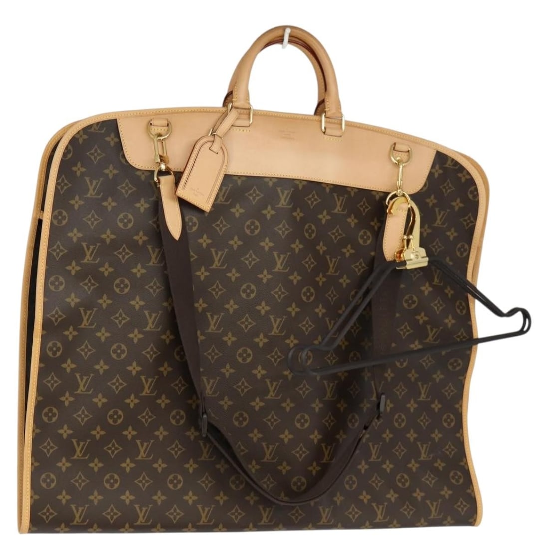 LOUIS VUITTON Monogram Garment Cover M41227 with Name Tag and Strap: LOUIS VUITTON Monogram Garment Cover M41227 with Name Tag and Strap This authentic LOUIS VUITTON Monogram Garment Cover is expertly crafted from durable Monogram Canvas, making it a stylish and practi