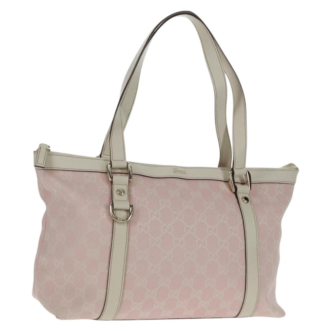 Pink Gold GG Canvas Gucci Tote 141470 with Dust Bag: Pink Gold GG Canvas Gucci Tote 141470 with Dust Bag This GUCCI GG Canvas Tote Bag features a stylish pink and gold color combination with signature GG canvas material. Designed for daily use, it offer