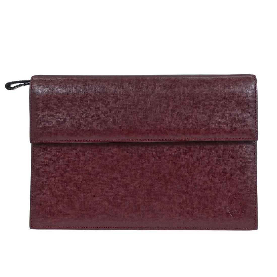 Must de Cartier Bordeaux Leather Clutch with Logo Accent (1 of 10)