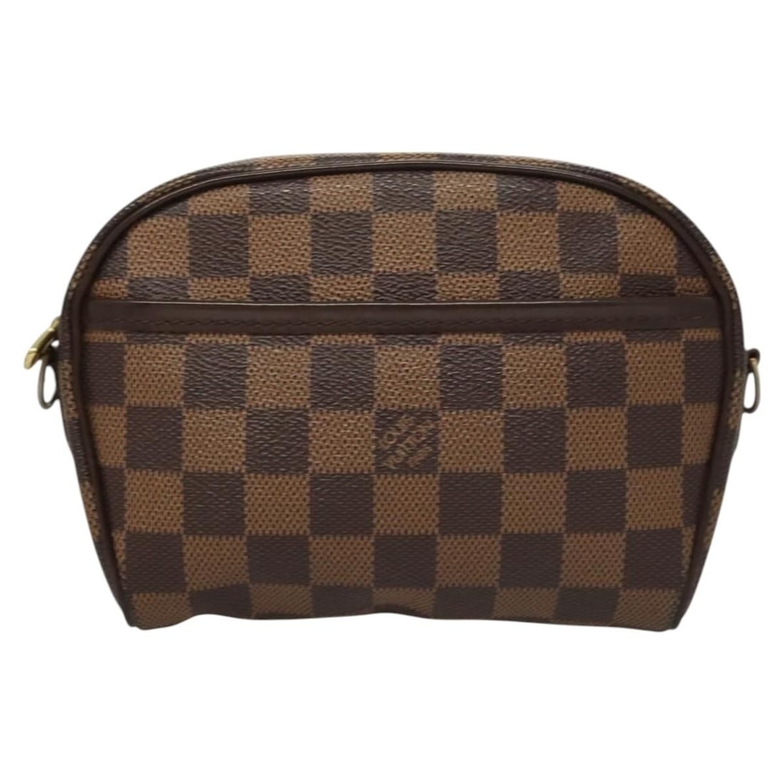 Louis Vuitton Brown Canvas Ipanema Shoulder Bag 18.5cm: Louis Vuitton Brown Canvas Ipanema Shoulder Bag 18.5cm This pre-owned Louis Vuitton Ipanema Pochette shoulder bag for women features brown canvas material with a Damier pattern. It includes metal fitt