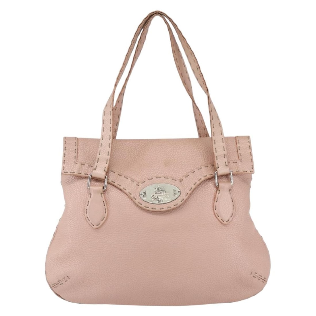 Pink Selleria Tote Bag by Fendi in Leather: Pink Selleria Tote Bag by Fendi in Leather This Fendi Selleria Tote is crafted from pink leather and designed for women. The bag features a spacious interior and classic tote silhouette. It shows some