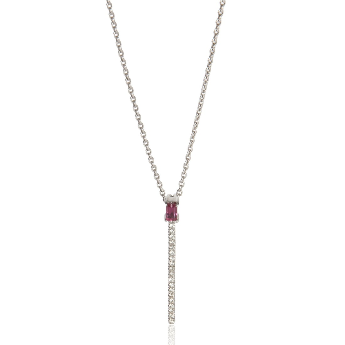 14K White Gold Pendant with Ruby and Diamond Accents Stick Collection (1 of 3)
