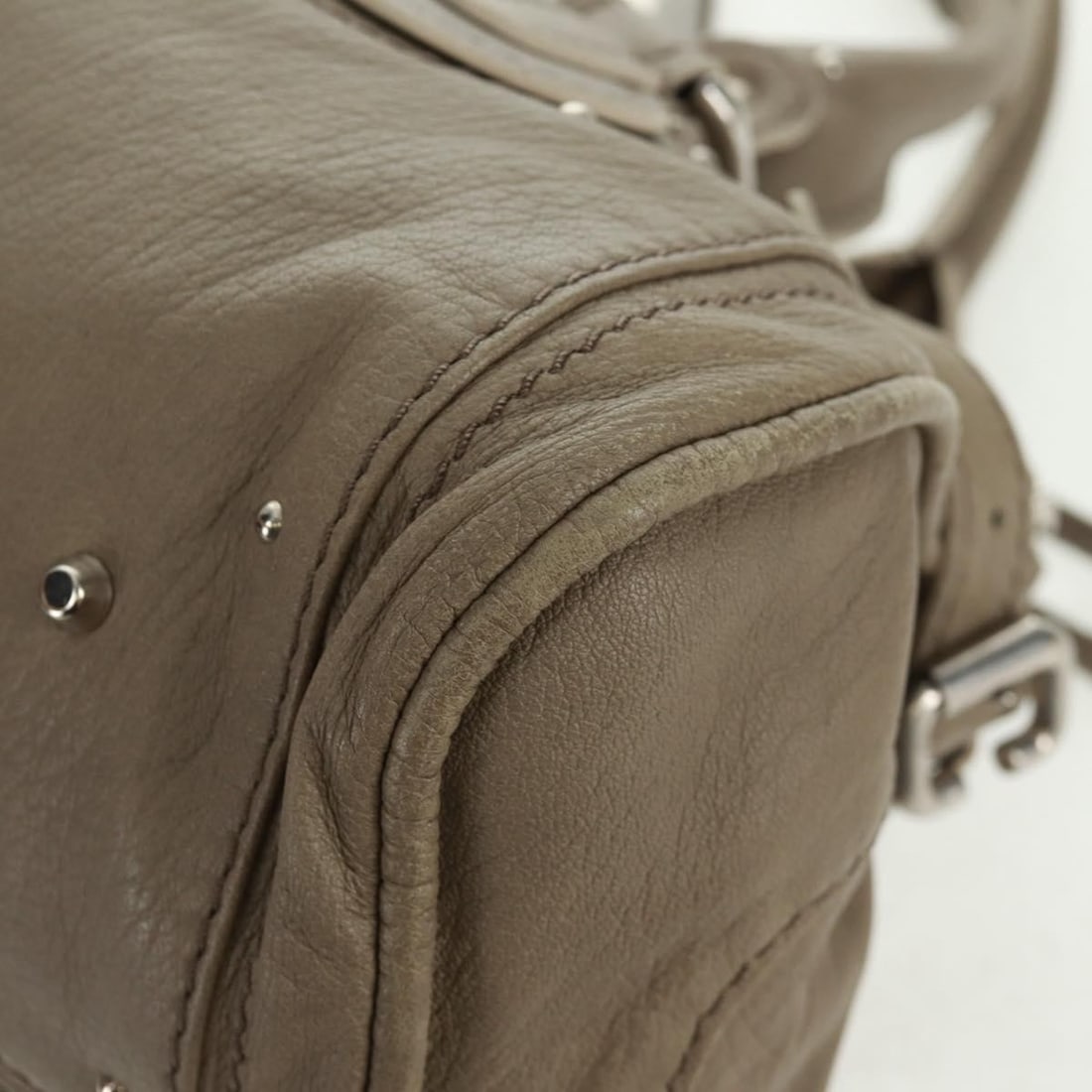 Chloe Paddington Gray Gold Silver Leather Handbag with Dust Bag - 12