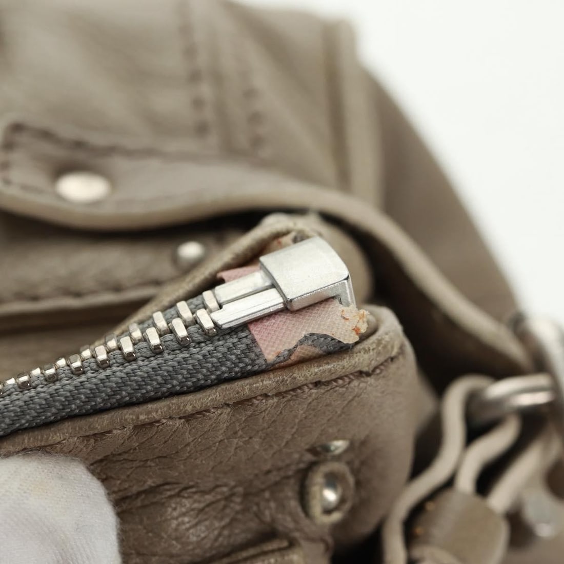 Chloe Paddington Gray Gold Silver Leather Handbag with Dust Bag - 18