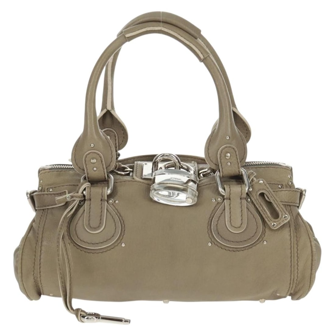 Chloe Paddington Gray Gold Silver Leather Handbag with Dust Bag - 2