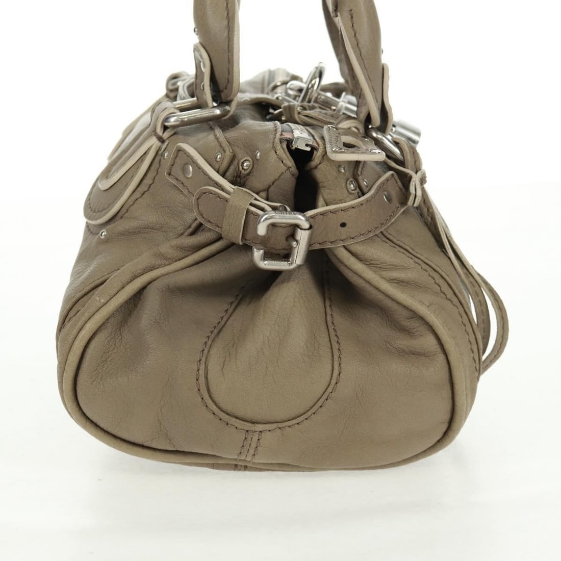 Chloe Paddington Gray Gold Silver Leather Handbag with Dust Bag - 5
