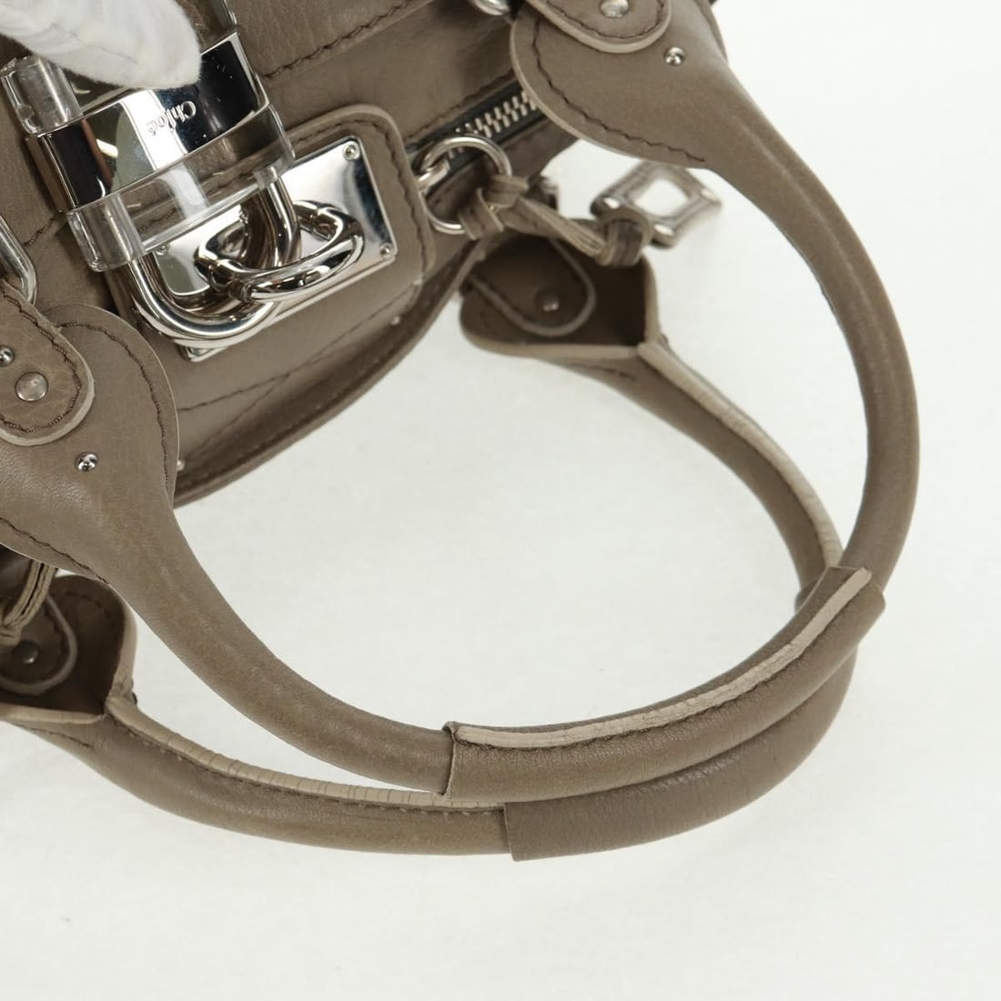 Chloe Paddington Gray Gold Silver Leather Handbag with Dust Bag - 7