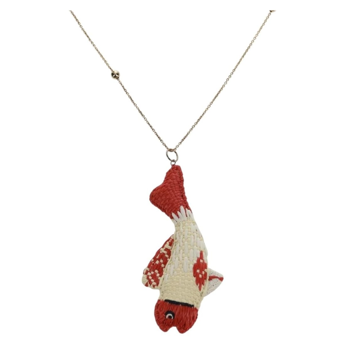 Clownfish Pendant Necklace in Gold Tone Sterling Silver by PRADA: Clownfish Pendant Necklace in Gold Tone Sterling Silver by PRADA This Prada necklace features a distinctive clownfish motif and is crafted from Ag925 sterling silver with a gold tone finish. Made in I