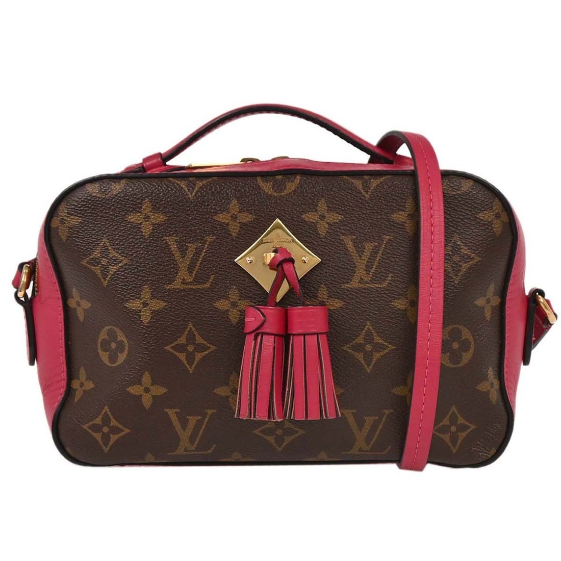 Saintonge Brown Canvas Shoulder Bag by Louis Vuitton: Saintonge Brown Canvas Shoulder Bag by Louis Vuitton The Louis Vuitton Saintonge handbag is crafted from monogram canvas with leather accents in a brown color. Designed for women, this bag features a