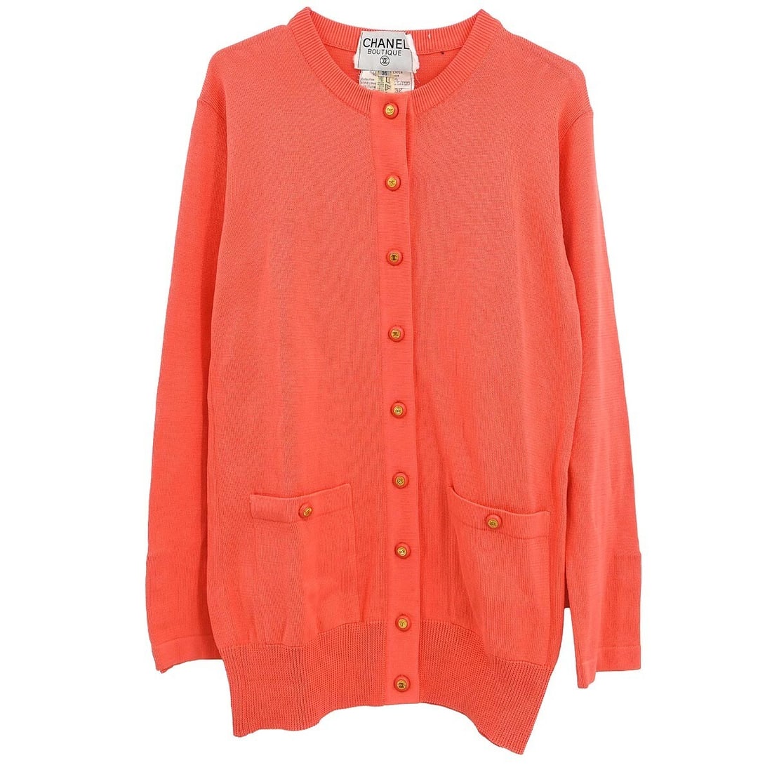 Chanel Vintage Pink Knit Cardigan with Logo Button Size 36 (1 of 11)