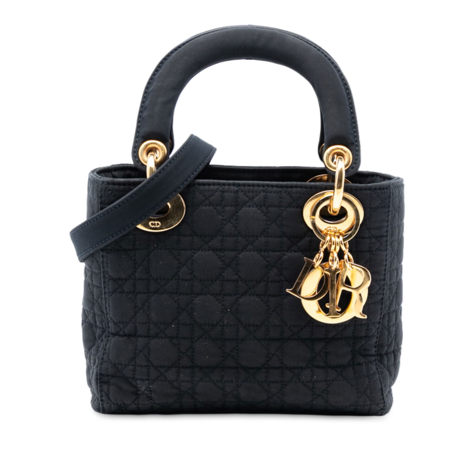 Dior Lady Dior Mini Black Nylon Cannage Quilted Shoulder Bag (1 of 6)