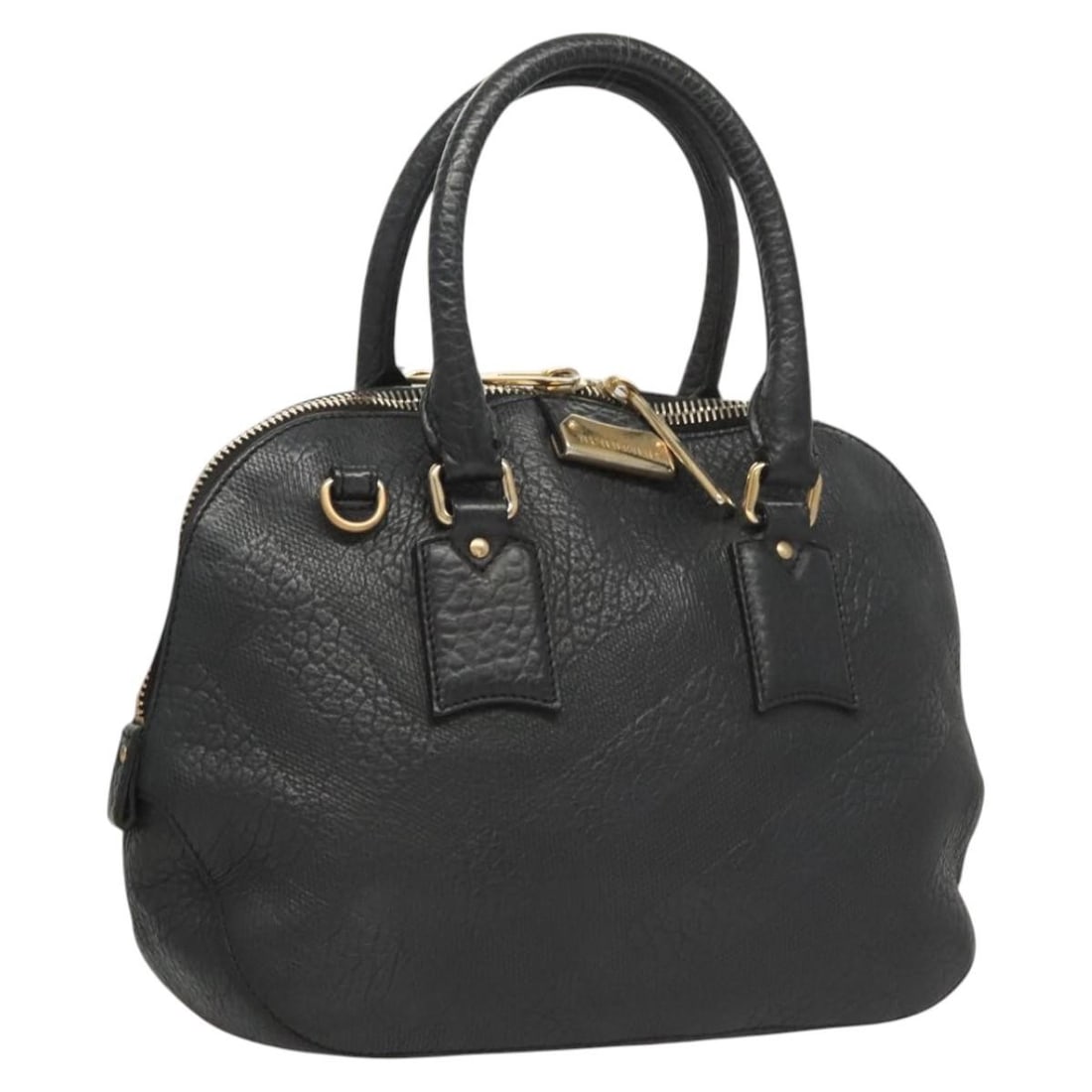 Black Grained Leather Orchard Satchel by Burberry (1 of 18)