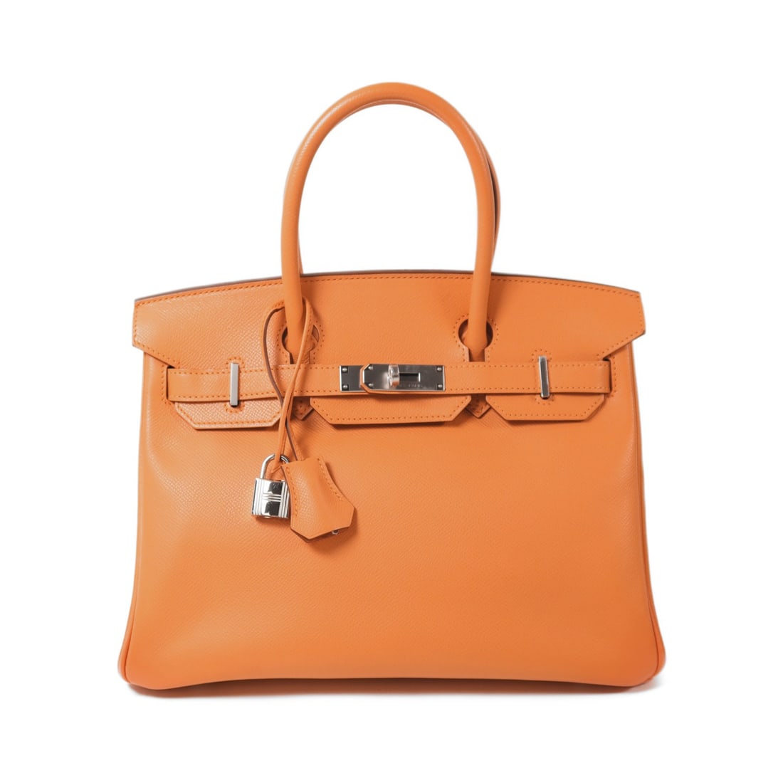 Hermes Birkin 30 Orange Epsom Leather Handbag with Palladium Hardware (1 of 14)