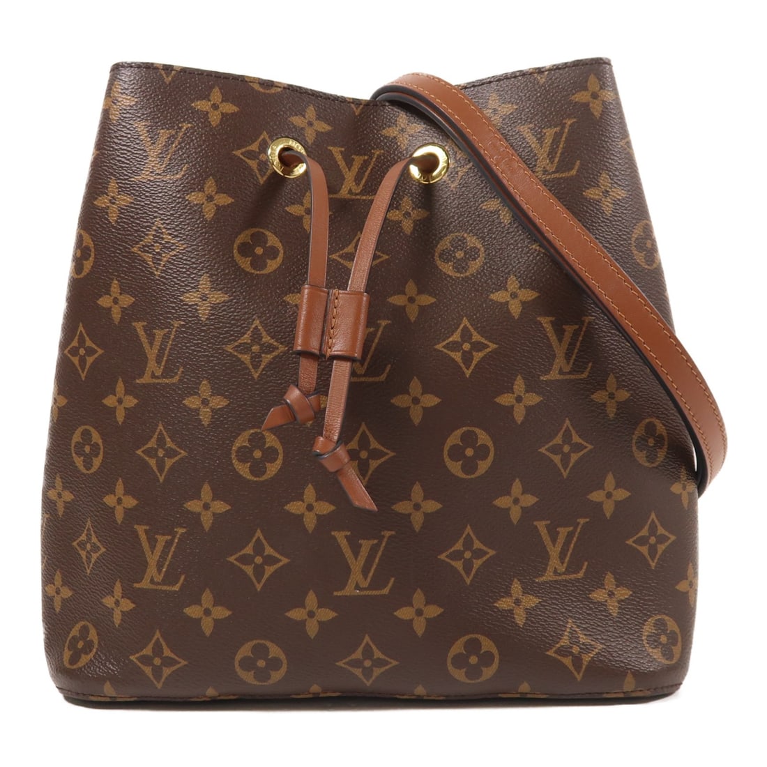 Louis Vuitton NeoNoe MM Monogram Canvas Shoulder and Bucket Bag Brown GHW: Louis Vuitton NeoNoe MM Monogram Canvas Shoulder and Bucket Bag Brown GHW This is a Louis Vuitton NeoNoe MM 2-way shoulder bag, featuring the classic monogram pattern in brown PVC coated canvas. The b