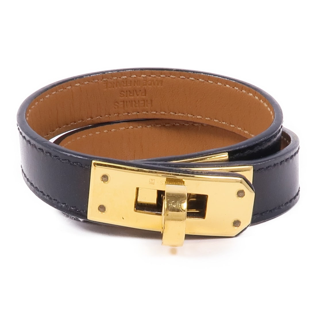 HERMES Kelly Double Tour Bracelet Black Calfskin GHW (1 of 11)
