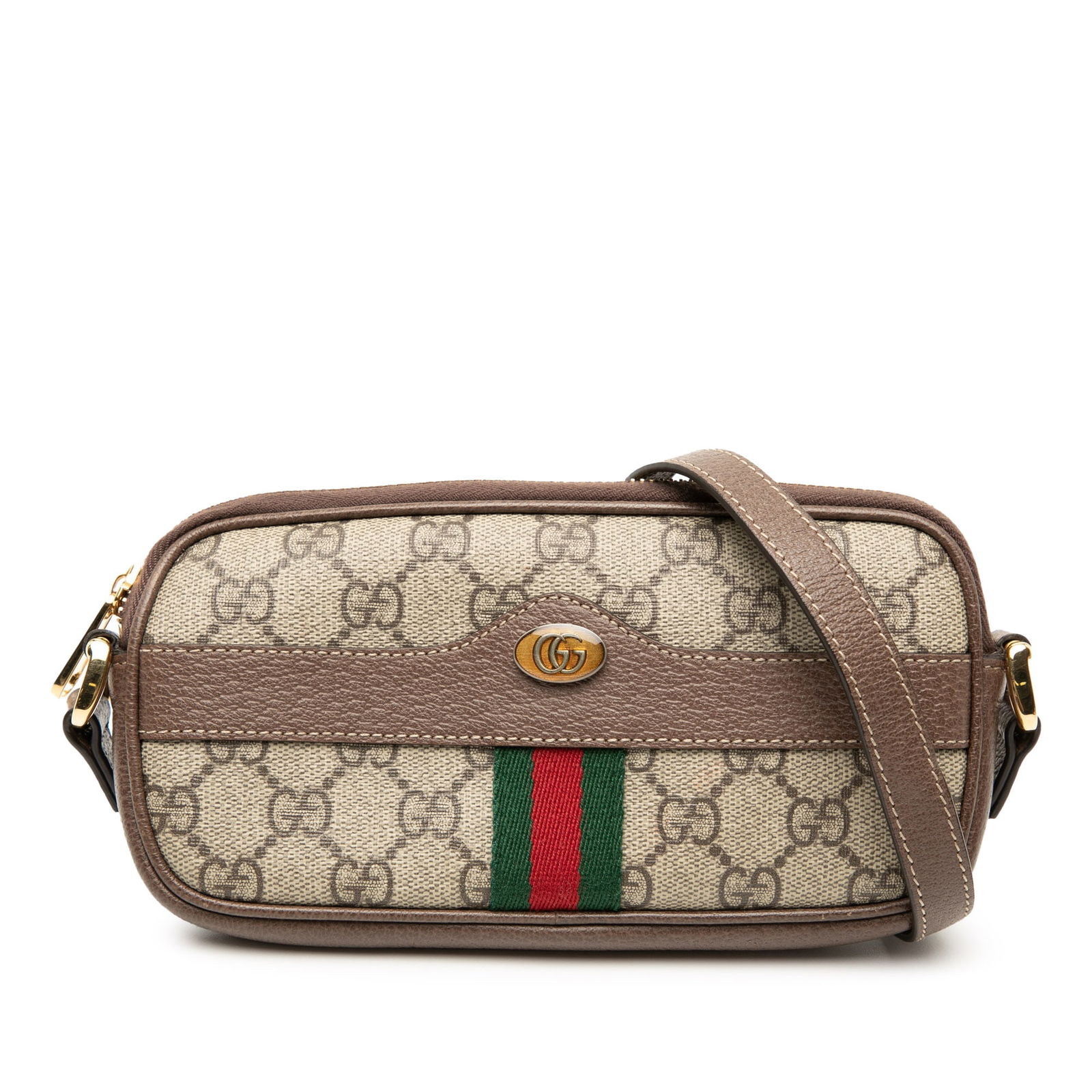 Gucci Ophidia Mini GG Supreme Web Crossbody Bag with Leather Trim (1 of 7)