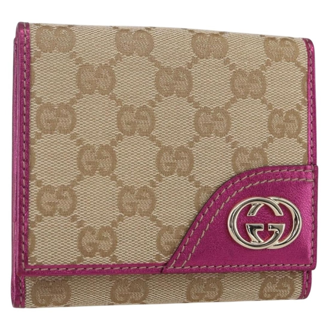 Beige Gold Gucci GG Canvas Wallet Model 181594 Made in Italy: Beige Gold Gucci GG Canvas Wallet Model 181594 Made in Italy This Gucci wallet features the signature GG canvas in beige with gold accents. Crafted in Italy, it offers a compact design with dimensions