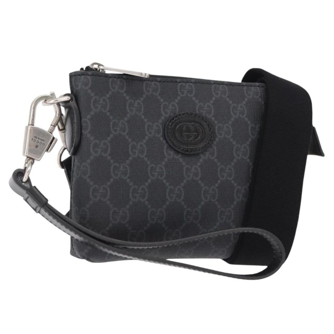 Gucci GG Canvas Black and Silver Shoulder Bag Model 723306: Gucci GG Canvas Black and Silver Shoulder Bag Model 723306 This GUCCI GG Supreme shoulder bag features a black and silver GG canvas exterior with a compact and versatile design. Made in Italy, it incl