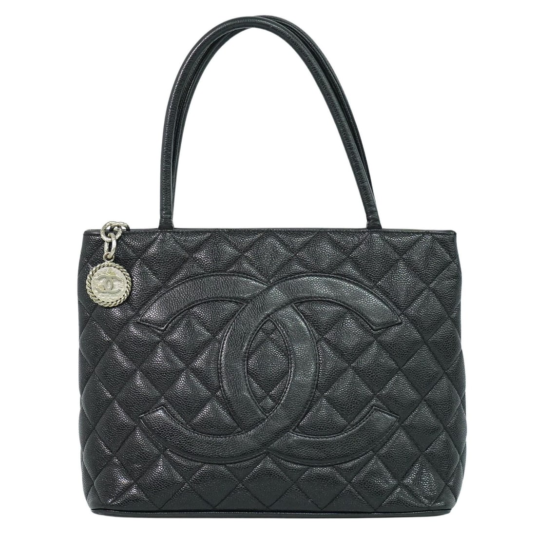 Chanel Quilted Caviar Leather Medallion Tote Black 29cm x 24cm x 15cm (1 of 18)