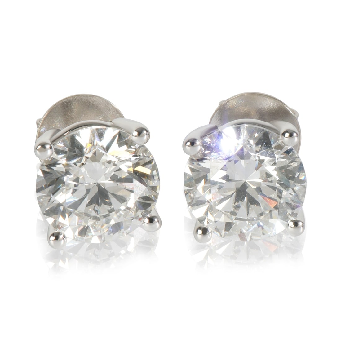 6.16 ctw Lab-Grown Diamond Earrings in 14K White Gold: 6.16 ctw Lab-Grown Diamond Earrings in 14K White Gold Elevate your elegance with these stunning 6.16 ctw white gold lab-grown diamond earrings. Crafted from 14K white gold, these earrings feature a ca